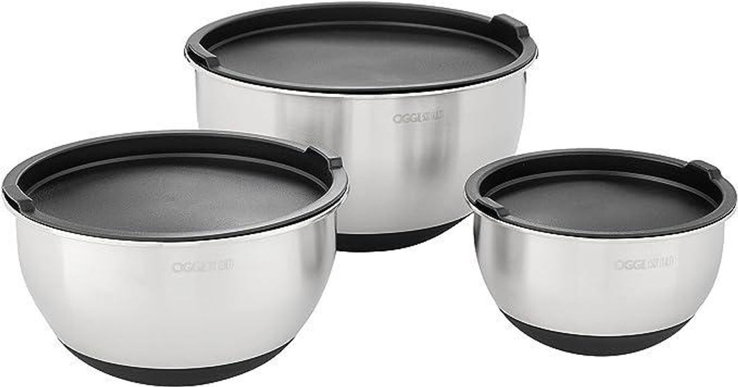 Stainless Bowls with Lids, set of 3