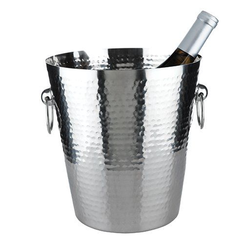 Forge Hammered Metal Ice Bucket