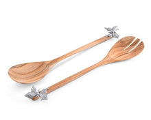 Load image into Gallery viewer, Vagabond House Butterfly Wooden Salad Server
