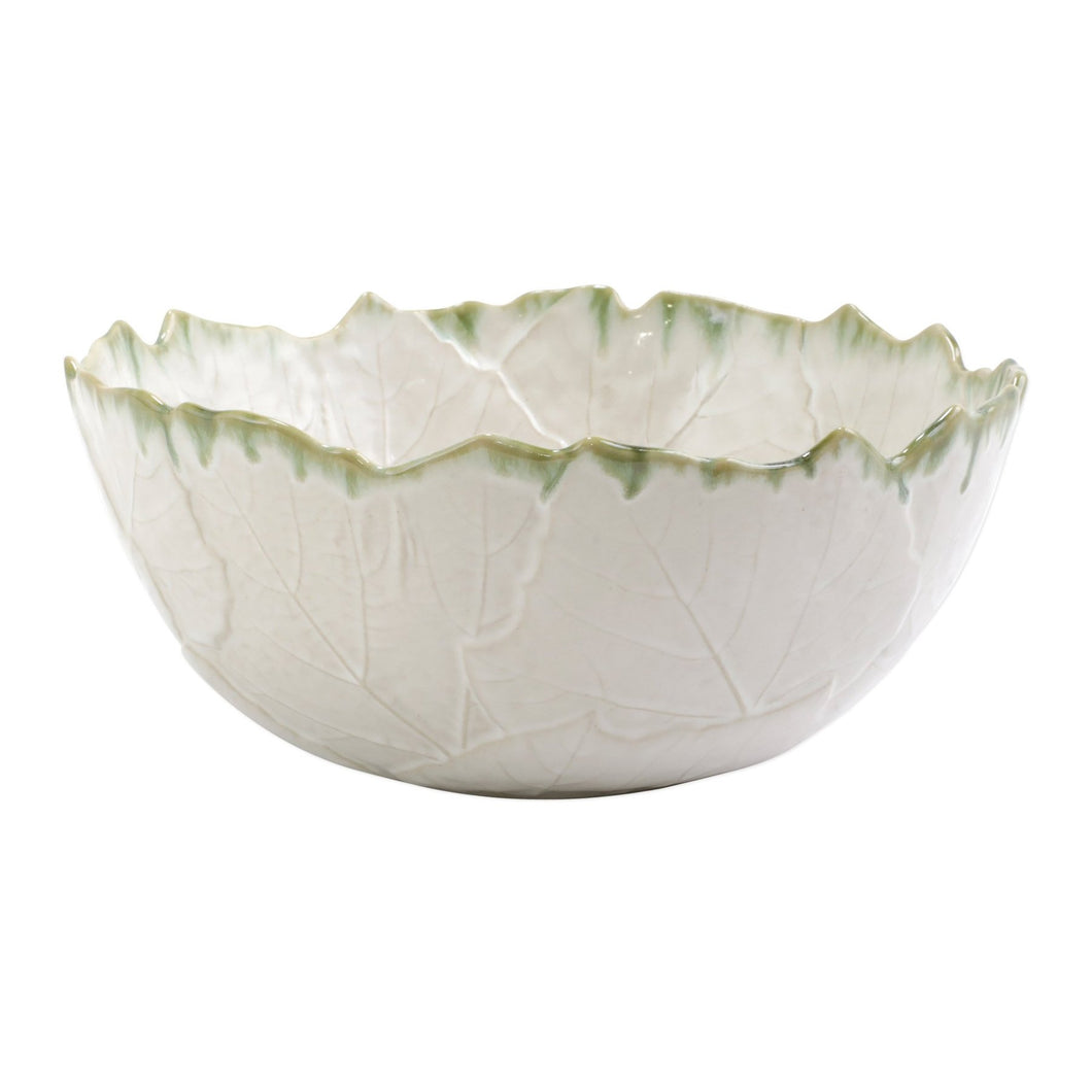 Foglia Stone White Medium Serving Bowl