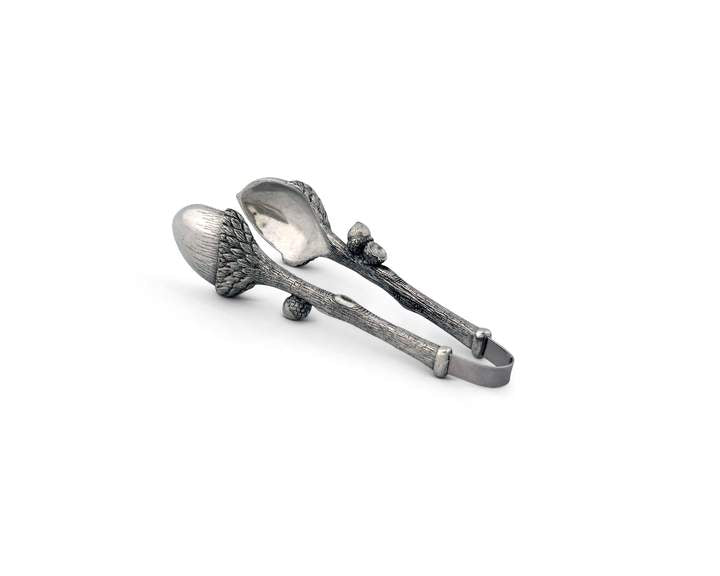 Pewter Acron Pattern Nut and Sugar Tongs