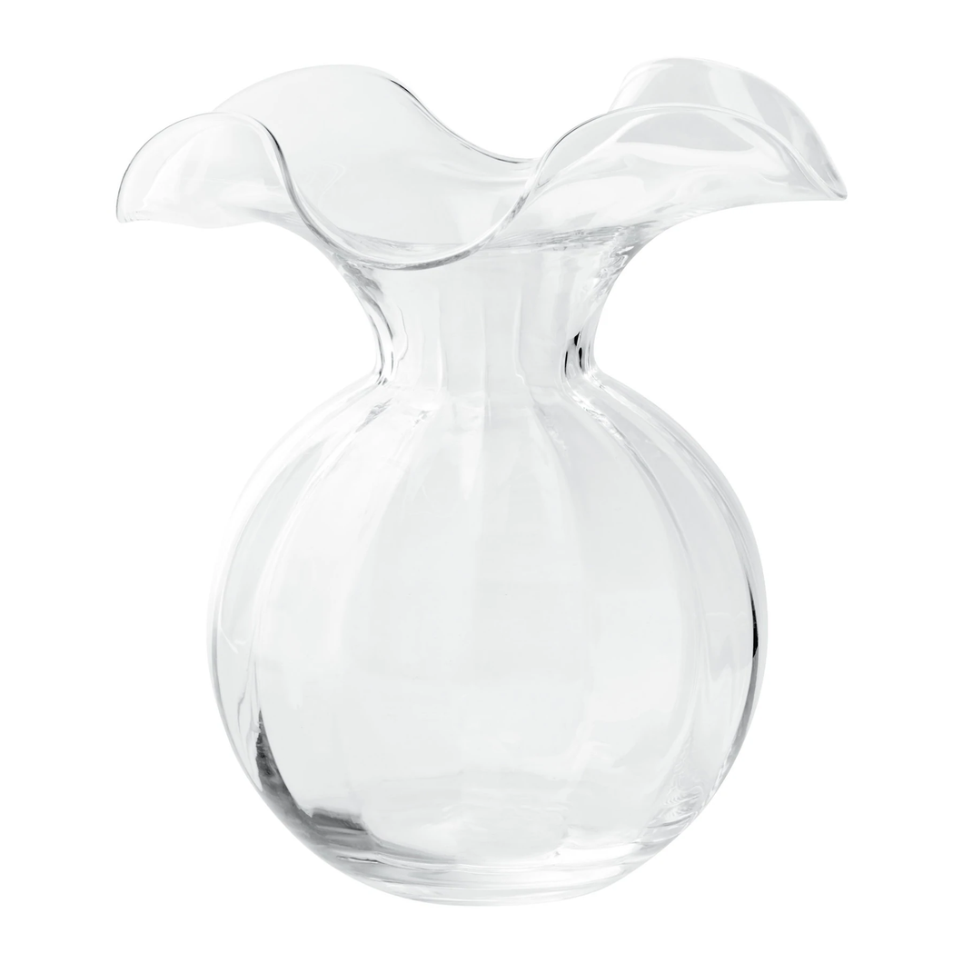 Clear Medium Fluted Vase
